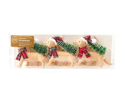 Dachshund Carrying Tree Ornaments, 3-Pack
