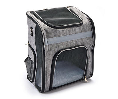 Gray & Black Backpack Pet Carrier
