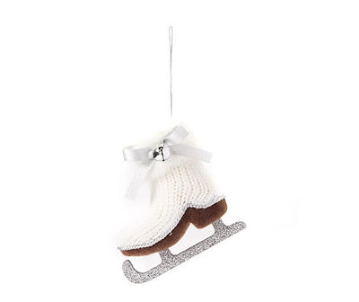 White Knit Ice Skate Ornaments, 3-Pack