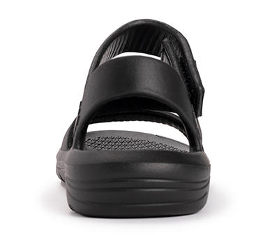 Women's Size M Black EVA Angled-Strap Sandal