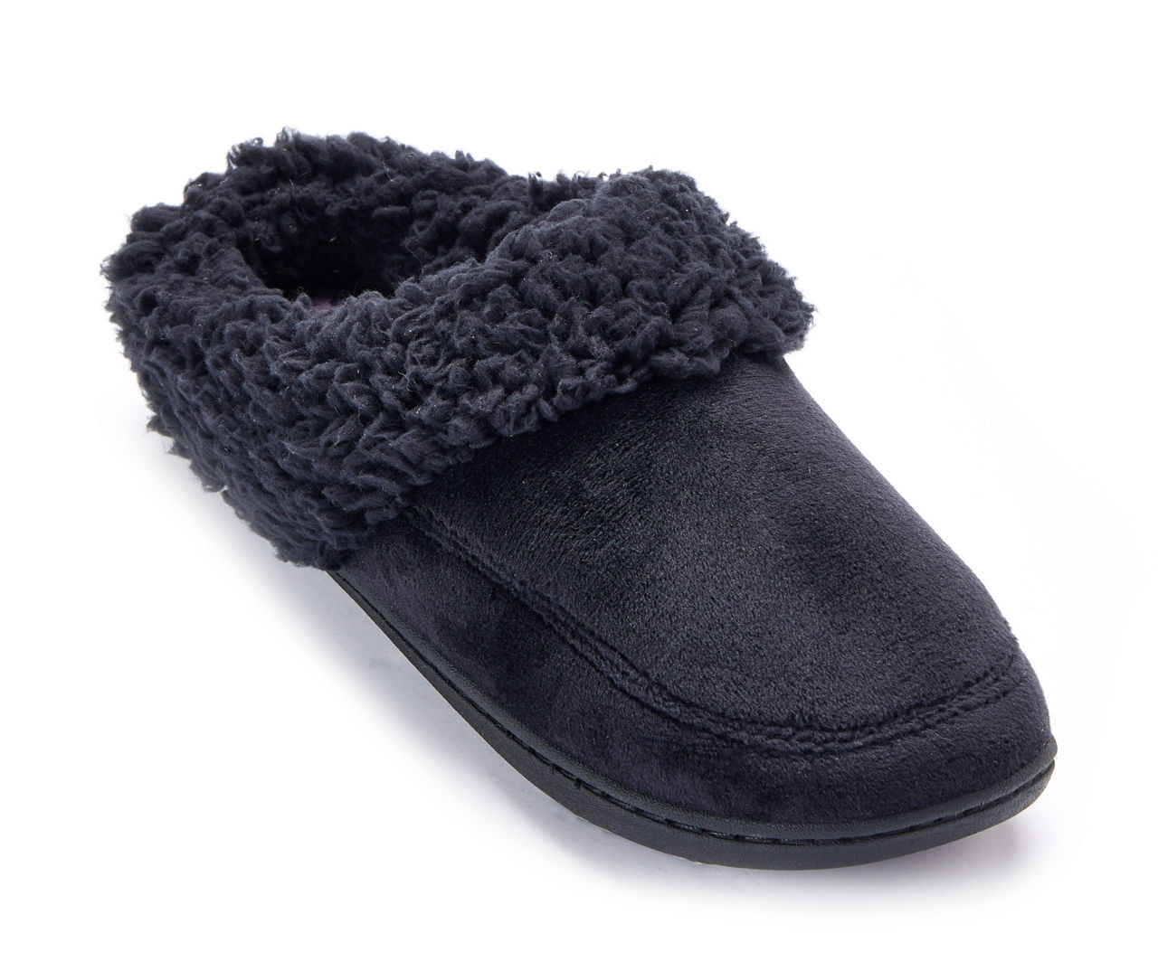 Women s M Black Velour Clog Slippers