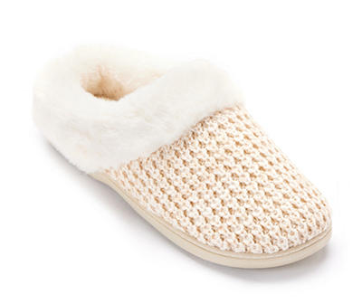 Women's X-Large Oatmeal Heather Knit Clog Slippers
