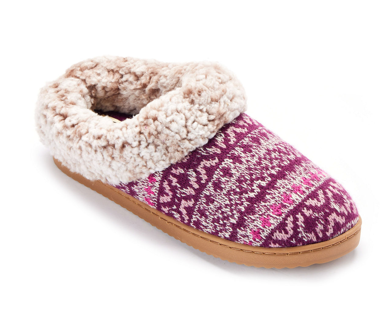 Knit fuzzy best sale clog slippers