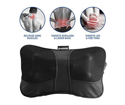 Black Cordless Kneading & Heating Shiatsu Neck/Shoulder Massage Pillow