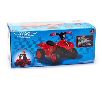 Red & Black Voyager Kids' Ride-On Quad ATV