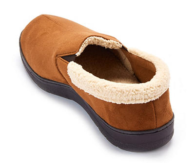 Men's X-Large Chestnut Faux Suede Moccasin Slippers