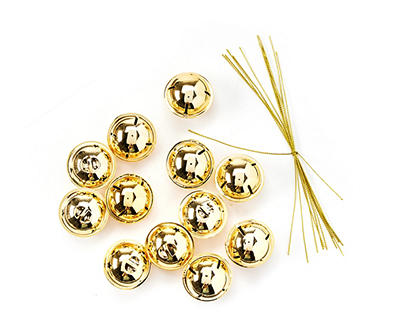 Gold Shiny Bell Ornament Set, 12-Pack