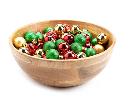 Red, Green & Gold Ball 99-Piece Shatterproof Mini Ornament Set