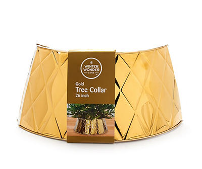 26" Gold Diamond Metal Tree Collar