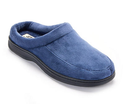 Men's X-Large Blue Velour Clog Slippers