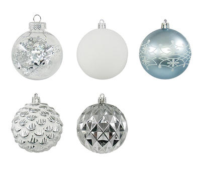 Blue, Silver & White Ball 25-Piece Ornament Set