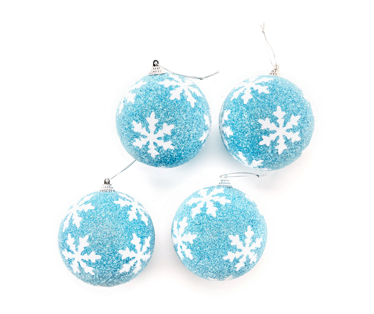Ornament Blue Snowflake on White Ceramic Snowflake is raised on Both Sides