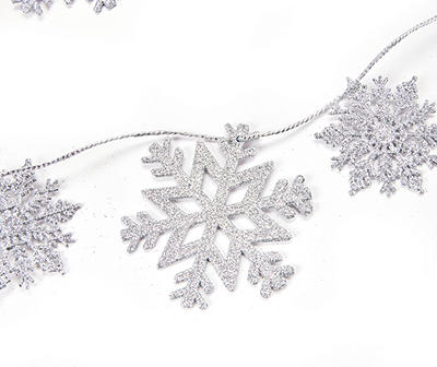 9' Silver Snowflake Garland