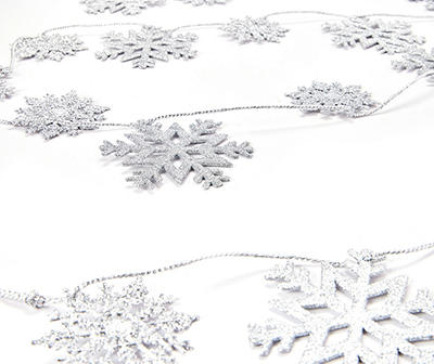 9' Silver Snowflake Garland