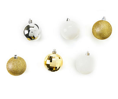 Gold, Silver & White Ball 55-Piece Ornament Set