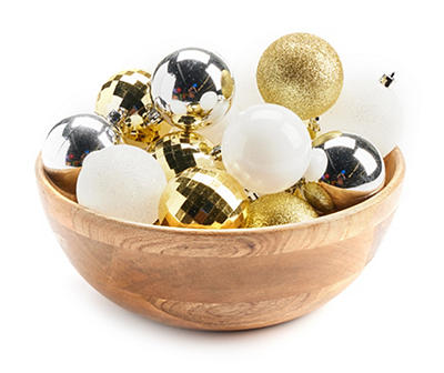 Gold, Silver & White Ball 55-Piece Ornament Set