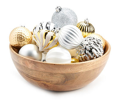Gold, Silver & White 60-Piece Shatterproof Ornament Set