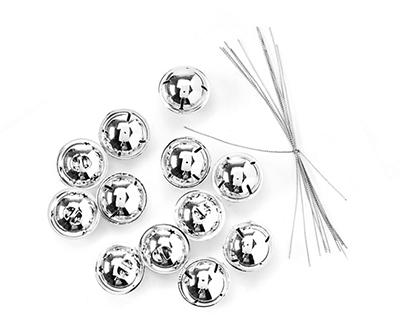 Silver Shiny Bell Ornament Set, 12-Pack