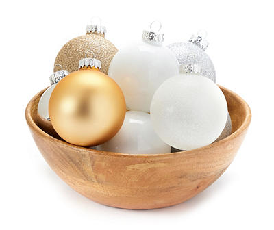Gold, Silver & White Ball 35-Piece Glass Ornament Set