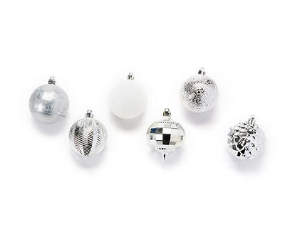 Silver & White Ball 40-Piece Shatterproof Ornament Set