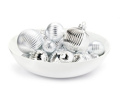 Silver Ball 26-Piece Glass Ornament Set