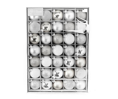 Silver & White Ball 35-Piece Glass Ornament Set