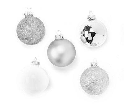 Silver & White Ball 35-Piece Glass Ornament Set