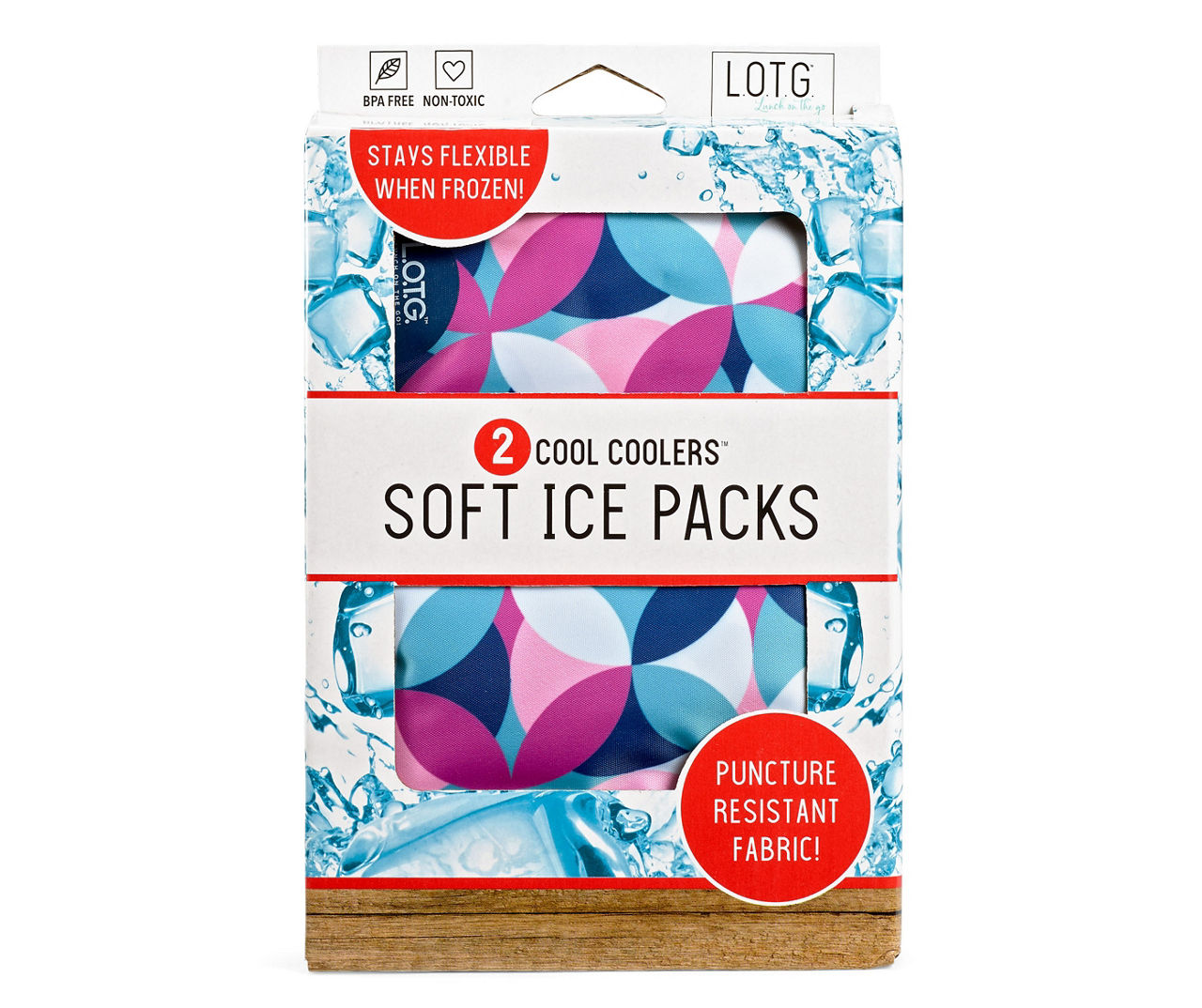 L.O.T.G 2 Pack Soft Ice, Flexible Stretch Nylon Reusable Ice Packs