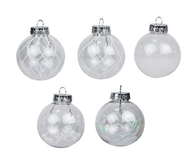 Clear Design Ball 30-Piece Shatterproof Ornament Set