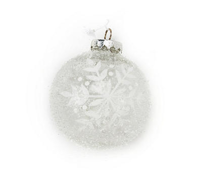 Snowy Snowflake Ball Ornaments, 4-Pack