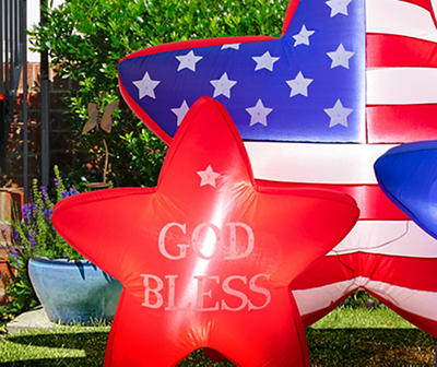6' God Bless America Inflatable LED U.S. Flag Stars