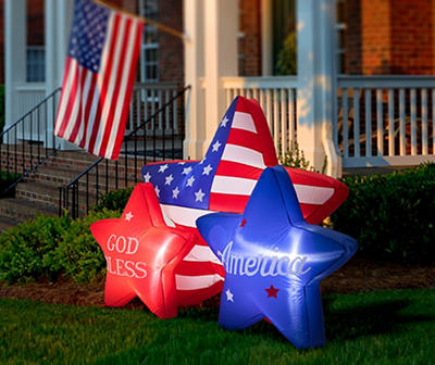 6' God Bless America Inflatable LED U.S. Flag Stars