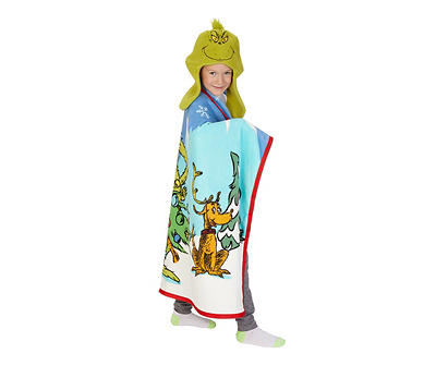 The Grinch Green & Blue Grouchy Hoodiwinks Hat & Throw Set