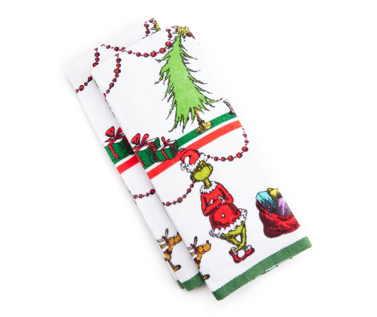 Imoment Christmas Grinch Hand Towels,2 Pack Grinch Kitchen Towels,Absorbent  Towels for Christmas Home Xmas Gifts for Women Men Kids 