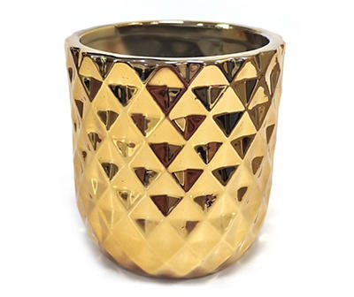 3.15" Mirror Gold Ceramic Planter