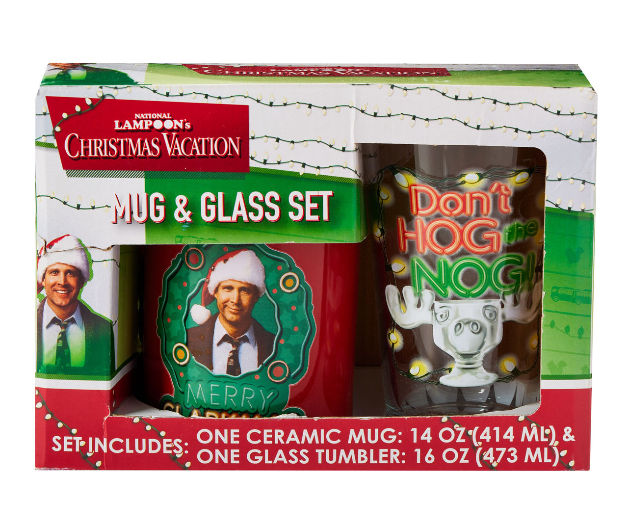 "Don't Hog the Nog" National Lampoon's Christmas Vacation Mug & Glass