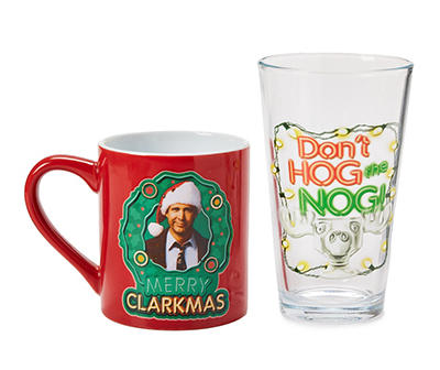 "Don't Hog the Nog" National Lampoon's Christmas Vacation Mug & Glass Set