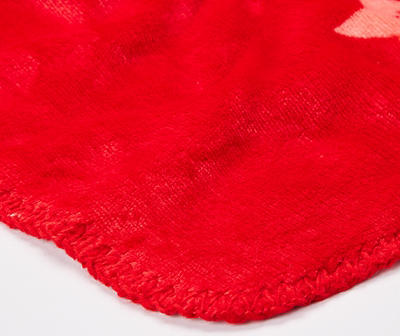 "Believe" Red Holiday Icons Plush Throw, (50" x 60")