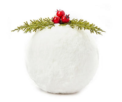 White Faux Fur Jumbo Ball Ornament