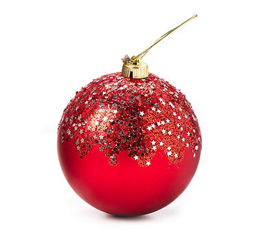 Red Star Sequin Jumbo Ball Ornament