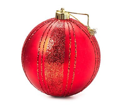 Red Glitter Line Jumbo Ball Ornament