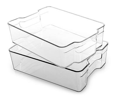 Clear Large Stacker Storage Bins, 2-Pack