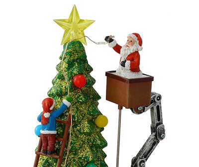 8.6" Decorating Santa & Tree LED & Music Animated Decor