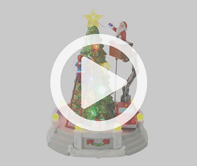 8.6" Decorating Santa & Tree LED & Music Animated Decor