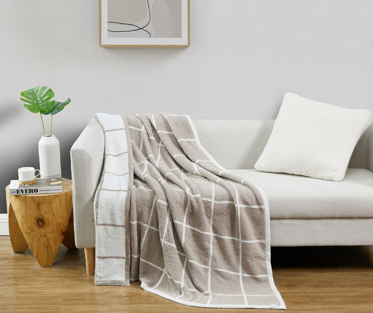 Tan knit blanket hot sale