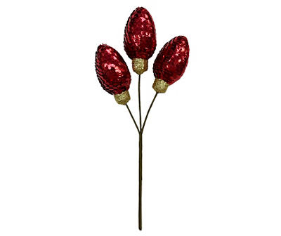 9.5" Red Sequin Bulb Pick