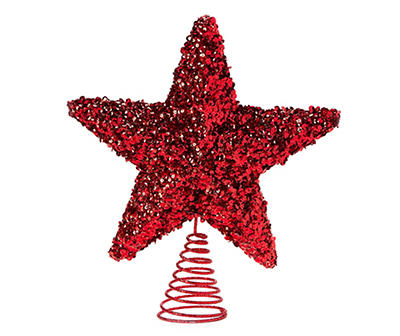 Red Sequin Star Tree Topper