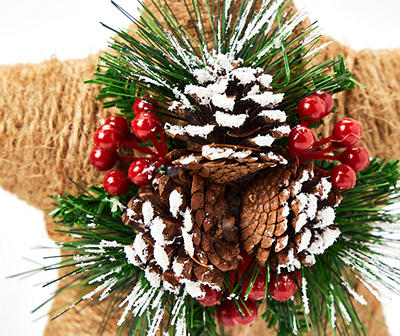Natural Pinecone & Berry Rope Star Tree Topper