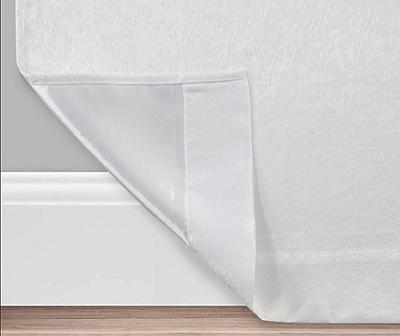 White Velvet Abstract Blackout Grommet Curtain Panel Pair, (84")