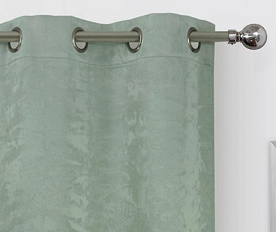Spa Green Velvet Abstract Blackout Grommet Curtain Panel Pair, (84